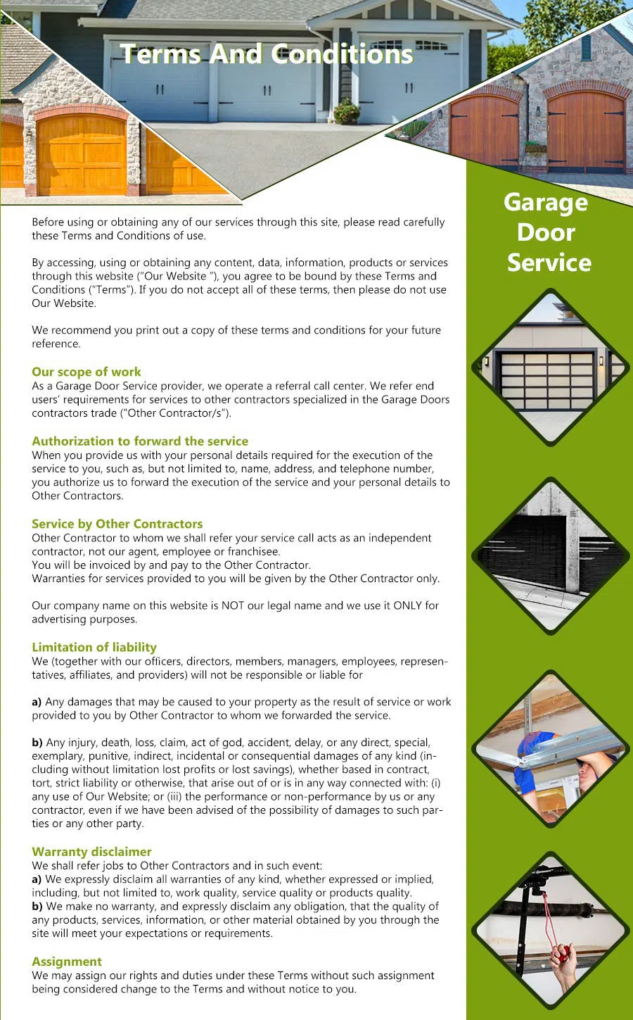 Galaxy Garage Door Service Fort Worth, TX 817-984-3067 - terms5